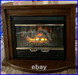 SILHOUETTE Electric Fireplace & Wooden Frame Mantle Works Great