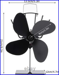 Safe Fireplace Fan Heat Powered 4 Blade Environmentally Friendly Stove Fan