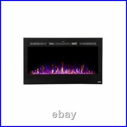 Sideline 36 Recessed Mounted Electric Fireplace with Heat Black
