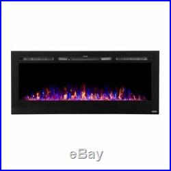 Sideline 50 Wide Recessed Electric Fireplace Black