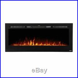 Sideline 50 Wide Recessed Electric Fireplace Black