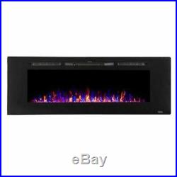 Sideline 60 Wide Recessed Electric Fireplace Black