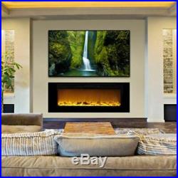 Sideline 60 Wide Recessed Electric Fireplace Black