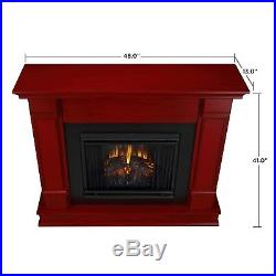 Silverton Electric Fireplace Real Flame Heater Rustic Red