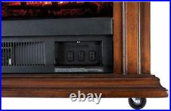 Small Portable Electric Fireplace Space Saver withWheels 5 Temps Assembled