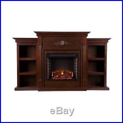 Southern Enterprises Fredricksburg Electric Fireplace with Bookcases in Espresso