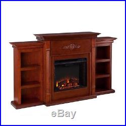 Southern Enterprises Fredricksburg Electric Fireplace with Bookcases in Mahogany