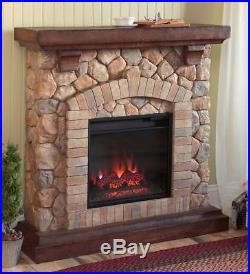 Stacked Stone Electric Quartz Fireplace Heater / Ventless Fireplace
