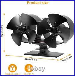 Stove Fans 8 Blade Heat Powered Wood Stove Fan for Wood Log Burner Fireplace