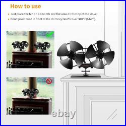 Stove Fans 8 Blade Heat Powered Wood Stove Fan for Wood Log Burner Fireplace