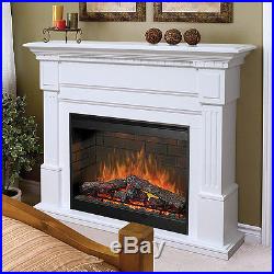 Sussex Electric Fireplace Mantel Package in White