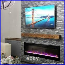 The Sideline 72 Recessed Wall Mount Electric Fireplace Heater Remote Control