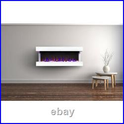 Touchstone 50'' White Electric Fireplace Chesmont Wall Mount Mantel 80033