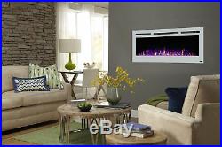 Touchstone Sideline 50 White wall electric fireplace. Recess or hang. FREE SH