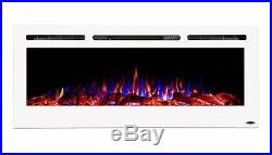 Touchstone Sideline 50 White wall electric fireplace. Recess or hang. FREE SH
