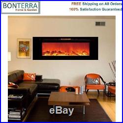 Touchstone Sideline 60 Recessed or Wall Mount Electric Fireplace Heat 400 sq ft