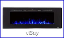 Touchstone Sideline 60 Recessed or Wall Mount Electric Fireplace Heat 400 sq ft