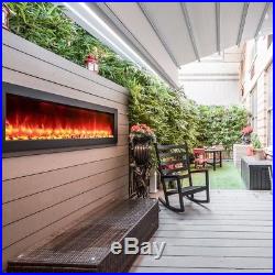 Touchstone black 50 Outdoor Sideline wall electric fireplace. Recess or hang