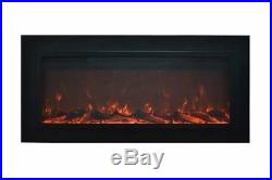 Touchstone black 50 SidelineSteel wall electric fireplace. Recess or hang