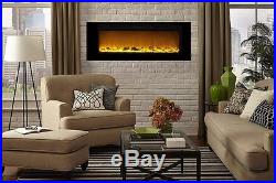 Touchstone black 60 Sideline60 wall-mount electric fireplace. Recess or hang