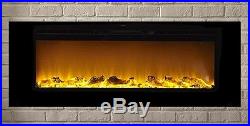 Touchstone black 60 Sideline60 wall-mount electric fireplace. Recess or hang