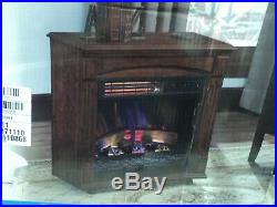 Traditional Portable Electric Mantel Fireplace Infrared Quartz Room Heater