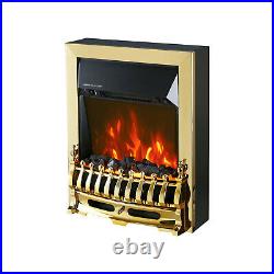 Truflame Led Gold Electric Fire Inset Freestanding With Coals Traditional