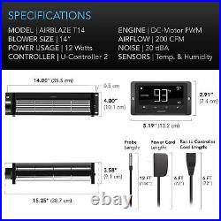 Universal Fireplace Blower Fan Kit 14 with Temperature and Speed Controller