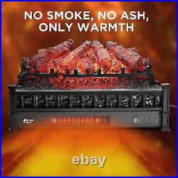 Upgraded Infrared Electric Fireplace Pinewood Logs Adjustable Flame Colors