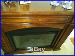 Used SOLID Cherry Wood Large Electric Fireplace WithRemote Control
