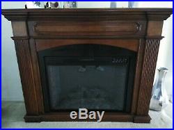 Used SOLID Cherry Wood Large Electric Fireplace WithRemote Control