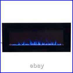 Wall Mounted 42 in. Electric Fireplace Heater Black with Remote LED Fire and Ice
