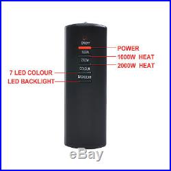 Wall Mounted Glass Electric Fireplace Fire Heater + Remote Control LED Backlit