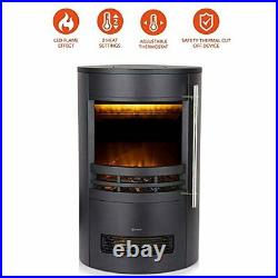 Warmlite WL46022 Elmswell Electric Curved Contemporary Freestanding Stove Fire