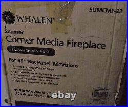 Whalen Sumner SUMCMF-23 Corner Media Fireplace Brown Cherry Finish