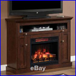 Windsor Infrared Electric Fireplace Media Cabinet in Antique Cherry