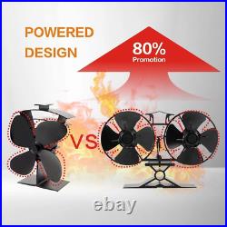 Wood Stove Fan, 8 Blades Double Motors Fireplace Fan, Dual Fan for Heater, Heat
