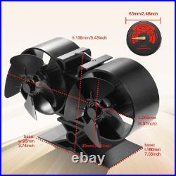 Wood Stove Fan, 8 Blades Fireplace Fan, Double Motors Dual Fan for Heater