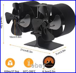Wood Stove Fan, Heat Powered Stove Fan, Fireplace Fan with Magnetic Surface Ther