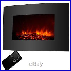 XL Large 33x22 1500W Electric Fireplace Wall Mount Heater Remote Adjustable